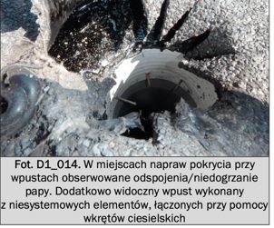 Detal wpustu dachowego w analizowanej dokumentacji