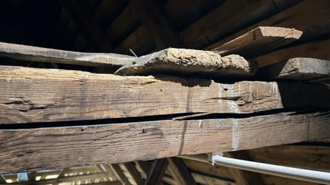 Pęknięcie i odkształcenie elementu drewnianego