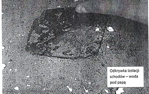 Odkrywka izolacji przy nawierzchni
