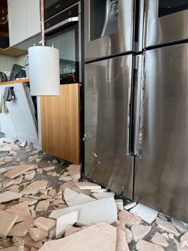 Fragment dokumentacji skutków odspojenia tynku