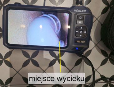 Dokumentacja miejsca wycieku z użyciem kamery inspekcyjnej